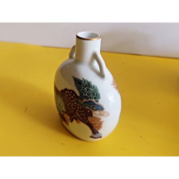 Vintage Noritake Porcelain Foo Dog Dragon Miniature Bud Vase 3 1/4" - Picture 3 of 9